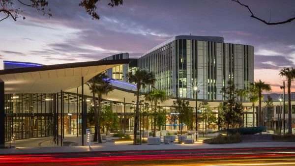 Civic Centre Front at night 